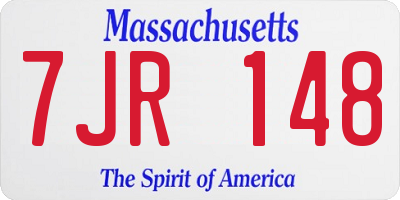 MA license plate 7JR148