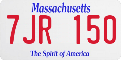 MA license plate 7JR150
