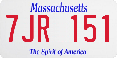 MA license plate 7JR151