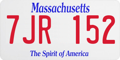 MA license plate 7JR152