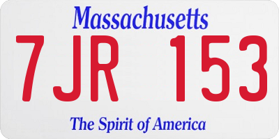 MA license plate 7JR153