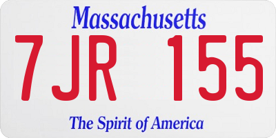 MA license plate 7JR155