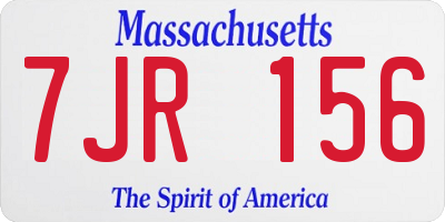 MA license plate 7JR156