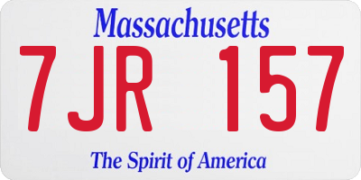 MA license plate 7JR157