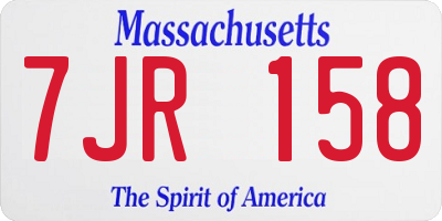 MA license plate 7JR158