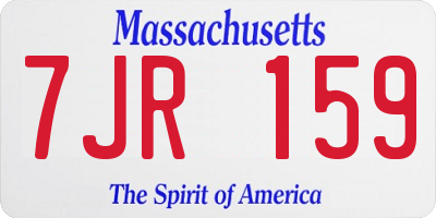 MA license plate 7JR159