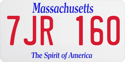 MA license plate 7JR160