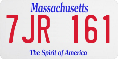 MA license plate 7JR161