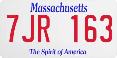 MA license plate 7JR163