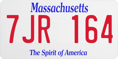 MA license plate 7JR164