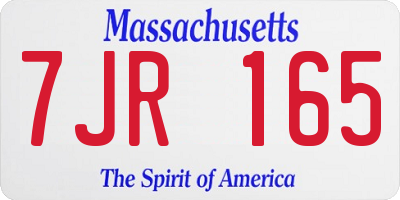 MA license plate 7JR165