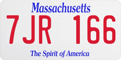 MA license plate 7JR166