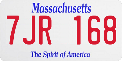 MA license plate 7JR168