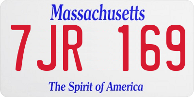 MA license plate 7JR169