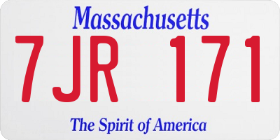 MA license plate 7JR171