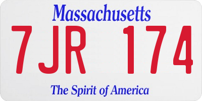MA license plate 7JR174