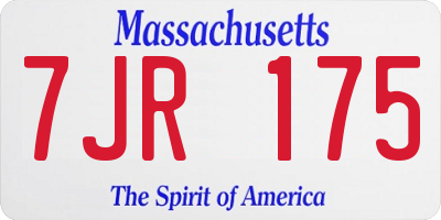 MA license plate 7JR175