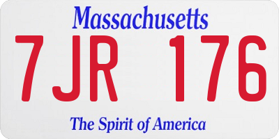 MA license plate 7JR176