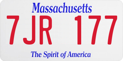 MA license plate 7JR177