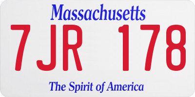 MA license plate 7JR178