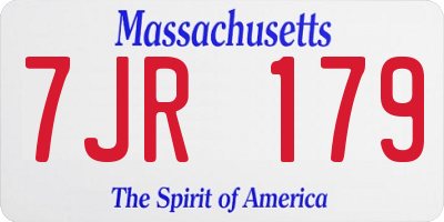MA license plate 7JR179
