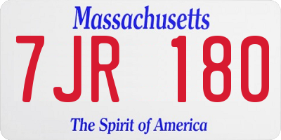 MA license plate 7JR180