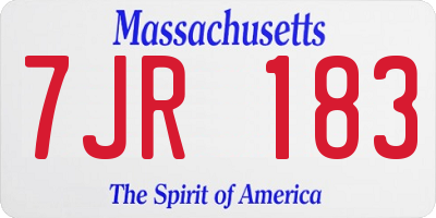 MA license plate 7JR183
