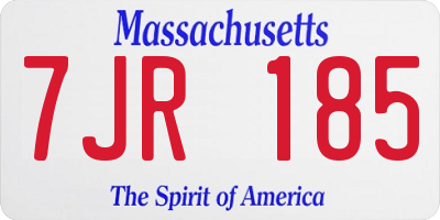 MA license plate 7JR185