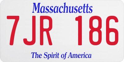 MA license plate 7JR186