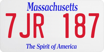 MA license plate 7JR187