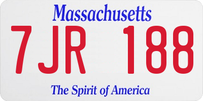 MA license plate 7JR188