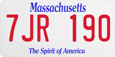 MA license plate 7JR190