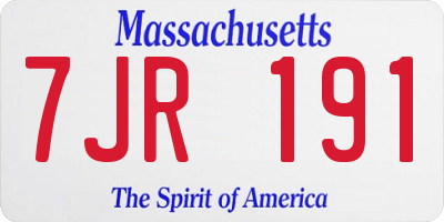 MA license plate 7JR191