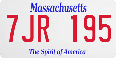 MA license plate 7JR195