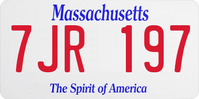 MA license plate 7JR197