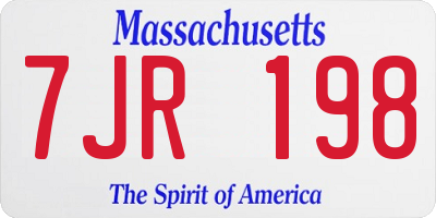 MA license plate 7JR198