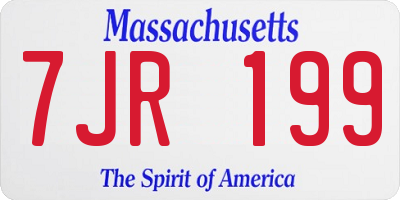 MA license plate 7JR199