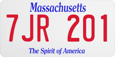 MA license plate 7JR201