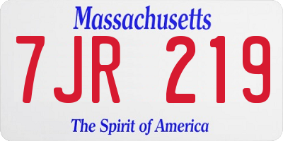 MA license plate 7JR219