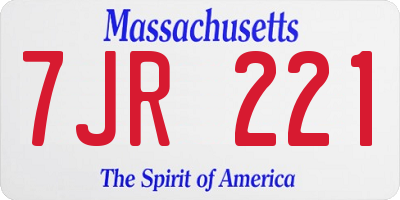 MA license plate 7JR221
