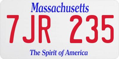 MA license plate 7JR235