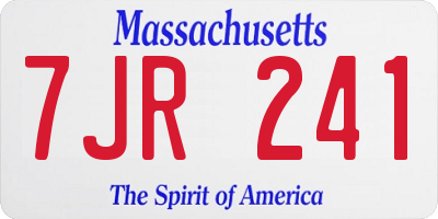 MA license plate 7JR241
