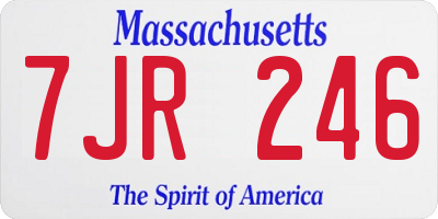 MA license plate 7JR246