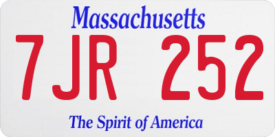 MA license plate 7JR252