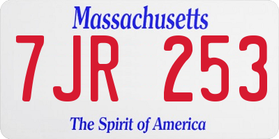 MA license plate 7JR253