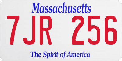 MA license plate 7JR256