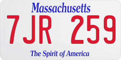 MA license plate 7JR259