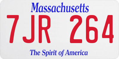 MA license plate 7JR264