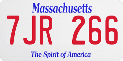 MA license plate 7JR266