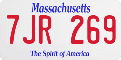 MA license plate 7JR269